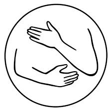 sketch of arms hugging heart